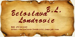 Beloslava Londrović vizit kartica